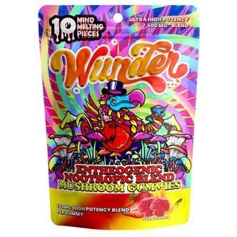 High Potency Mushroom Gummies 7,500 mg - Strawnana Flavor (Wunder)