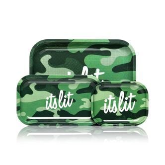 It's Lit! Light Green Camouflage Rolling Tray (Hemper)