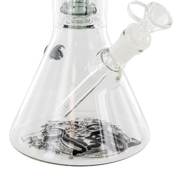 Glass Percolator Icebong w/ Dome Diffusor - Black Leaf - Zamnesia