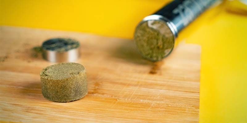 How to Making a Kief Hash Puck with a Cannabis Leaf Stamp in a