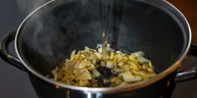 Add The Water And The Vegetable Stock, And Simmer For About 15 Minutes