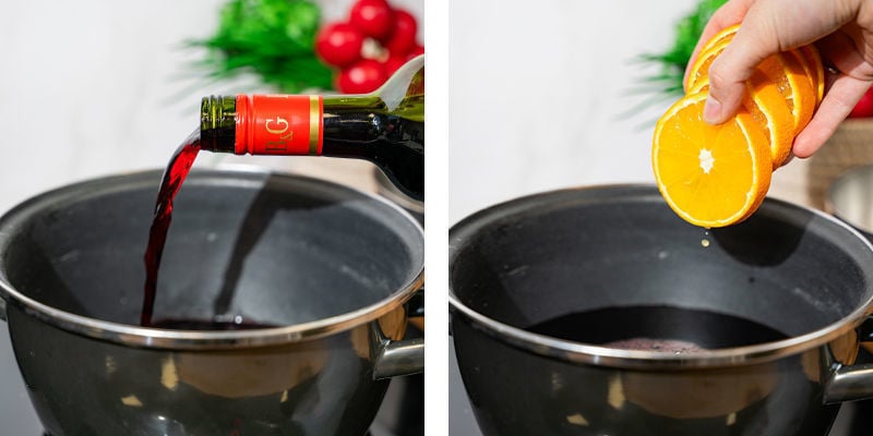 Pour Your Wine Into A Large Saucepan Together With All Of Your Spices, Cannabis, And Orange Slices. Heat On Low For A Few Minutes, Then Add In Your Sugar And Honey